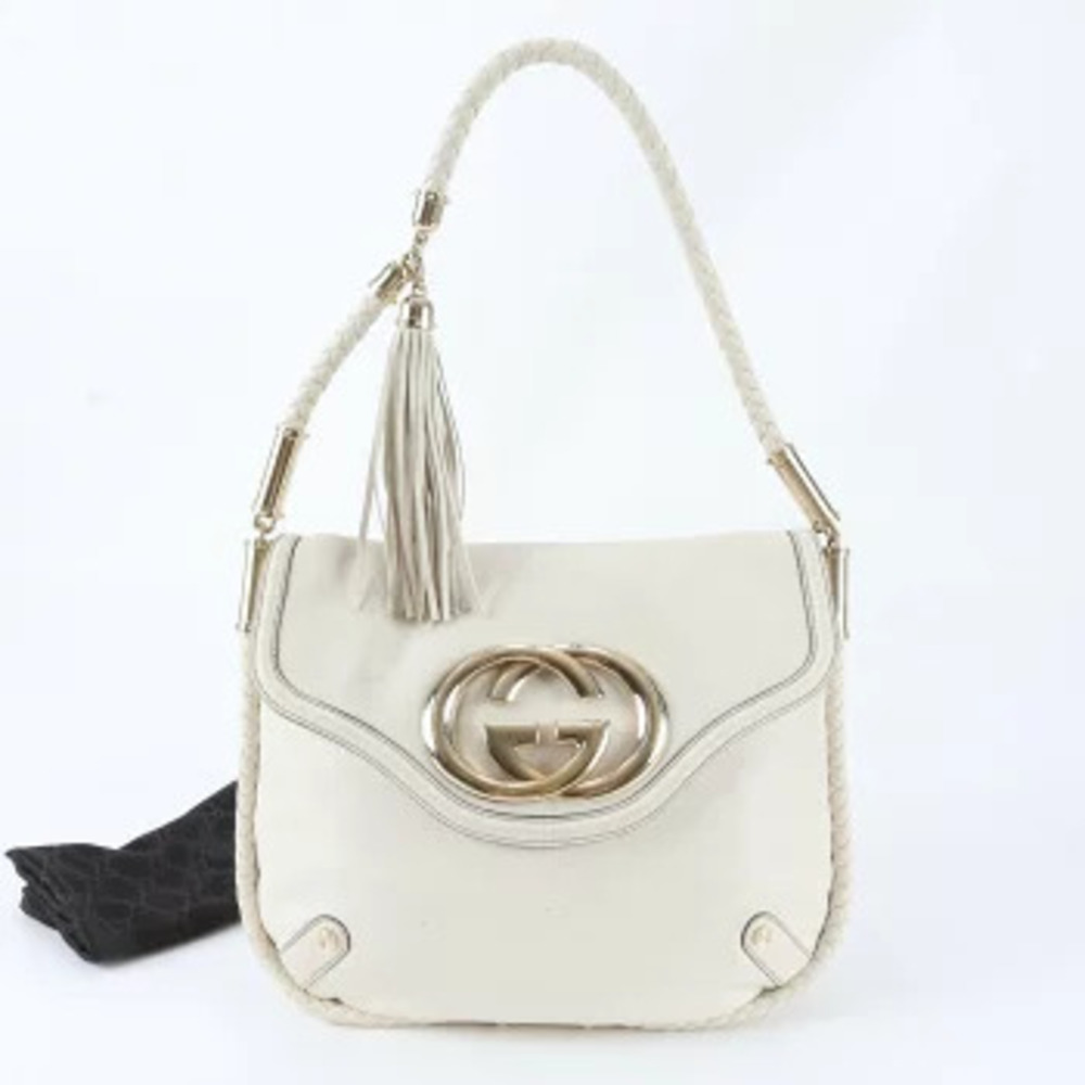 Gucci Interlocking GG Tassel Leather Shoulder Bag Handbag